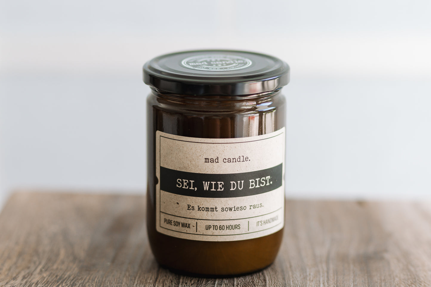 Duftkerze "Sei wie du bist" - 360g Kerze mit Deckel für entspannte, gemütliche Stunden