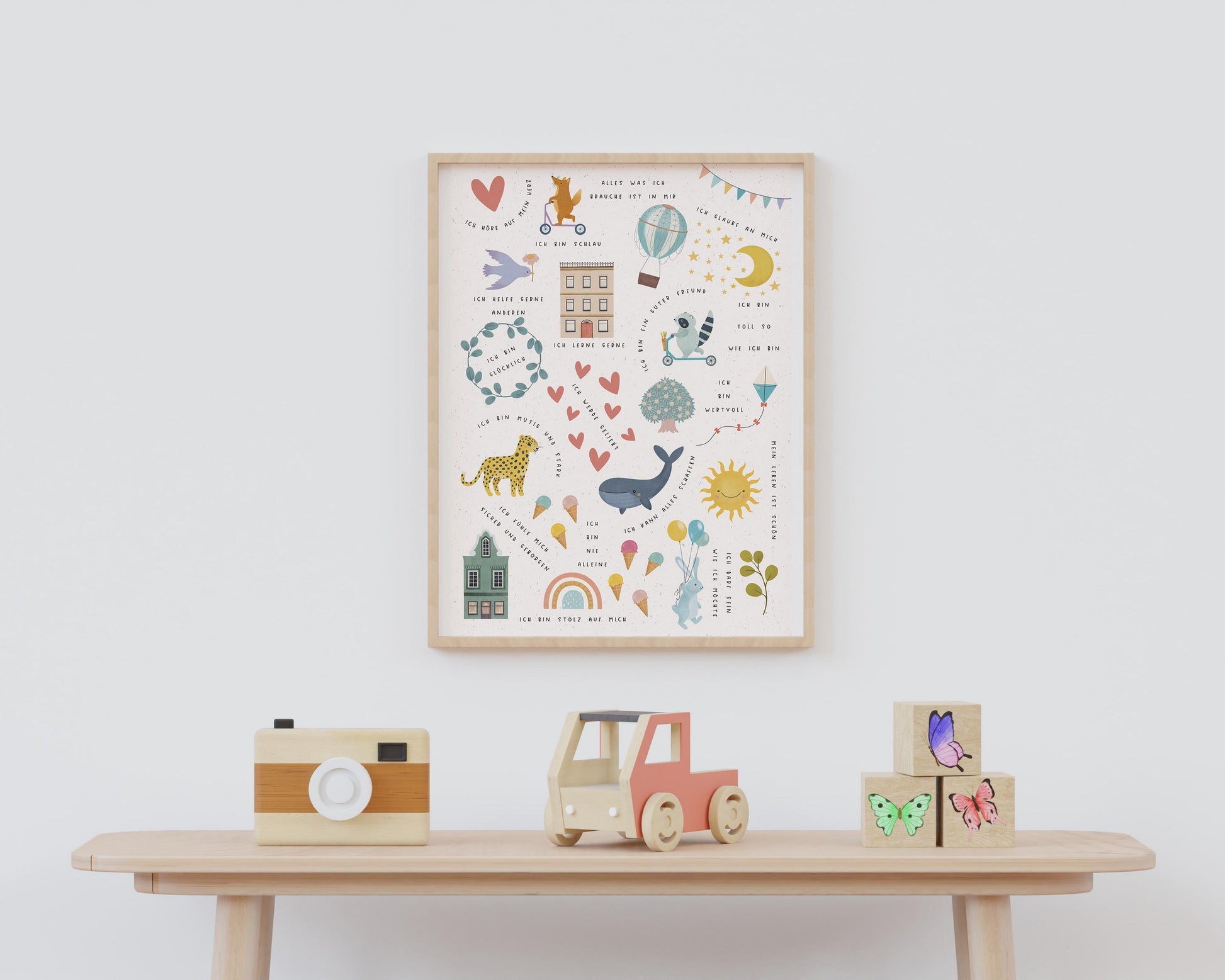 Kinderzimmer Wanddeko, Wandposter Kinderzimmer, Spielzimmer, Kindergarten, Grundschule, sinnvolles Geschenk 4-9 Jährige, Taufgeschenk, Geschenk zur Taufe, Einschulung, Kommunion