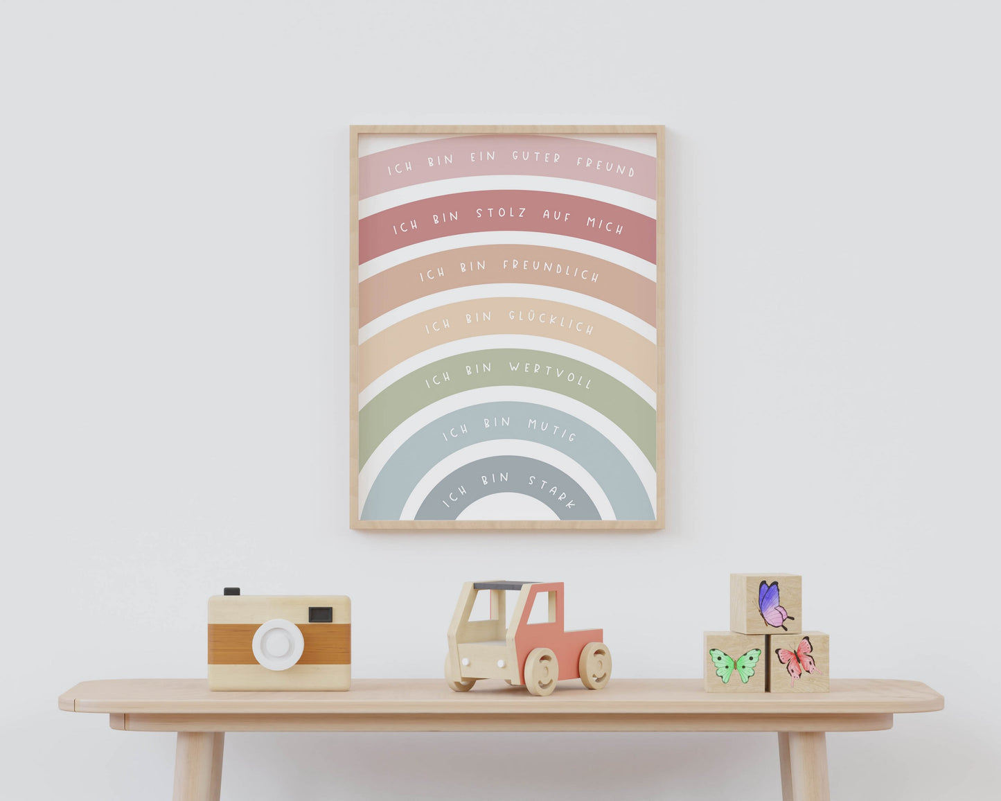 Affirmationsposter A3 - Regenbogen Poster mit Affirmationen für Kinder