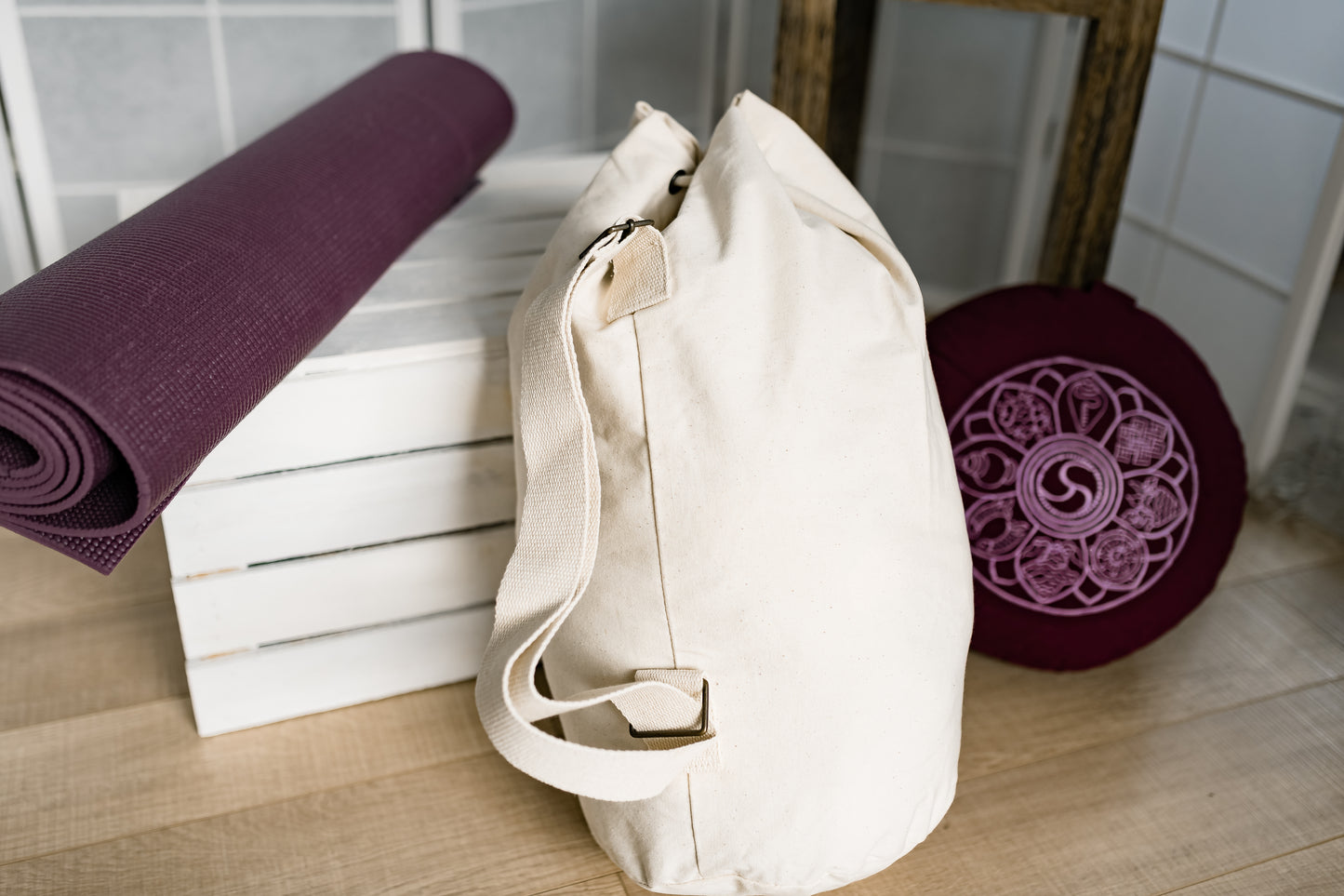 Sea Bag "Take Time To Make Your Soul Happy” aus Baumwolle - Perfekt für den Alltag, Yoga, Meditation - Spirituelle Geschenkidee zu Weihnachten & Geburtstag