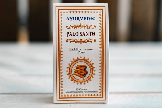 Ayurvedische Rückfluss-Räucherkegel “Palo Santo” - Perfekt zur energetischen Reinigung