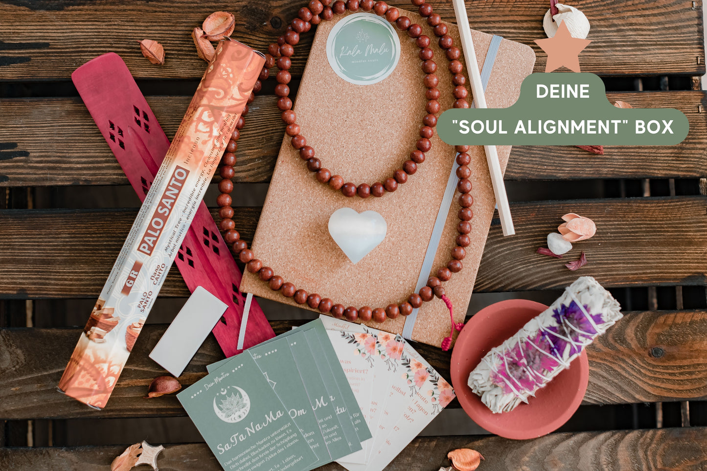 'Soul Alignment' Box - Set zur Meditation mit Mala, Selenit, Salbei & mehr