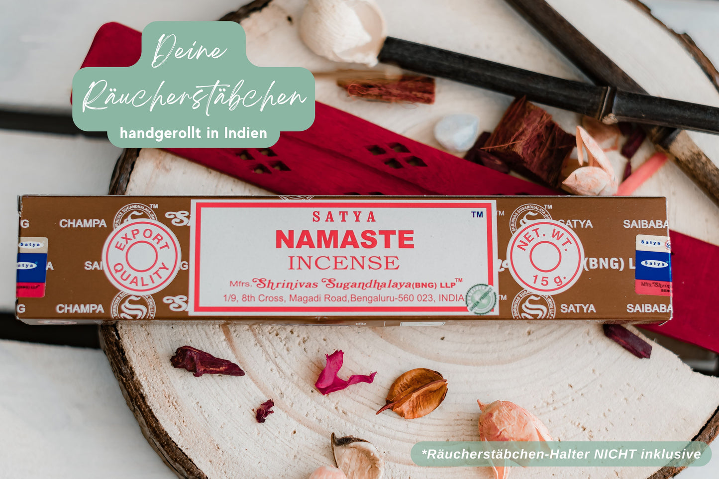 Räucherstäbchen “Namaste” (Satya) - Wundervoller Begleiter für Meditation, Yoga & Entspannung